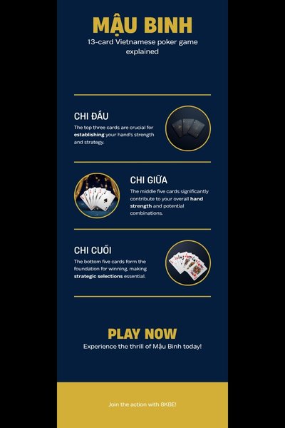 Cách xếp 13 lá thành 3 chi Mậu Binh 8KBE